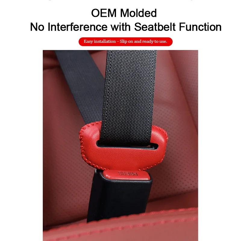 Universal Leather Car Safety Seat Belt Anti-Scratch Cover Car Seat Belt Socket Protective Cover Button Protective Case