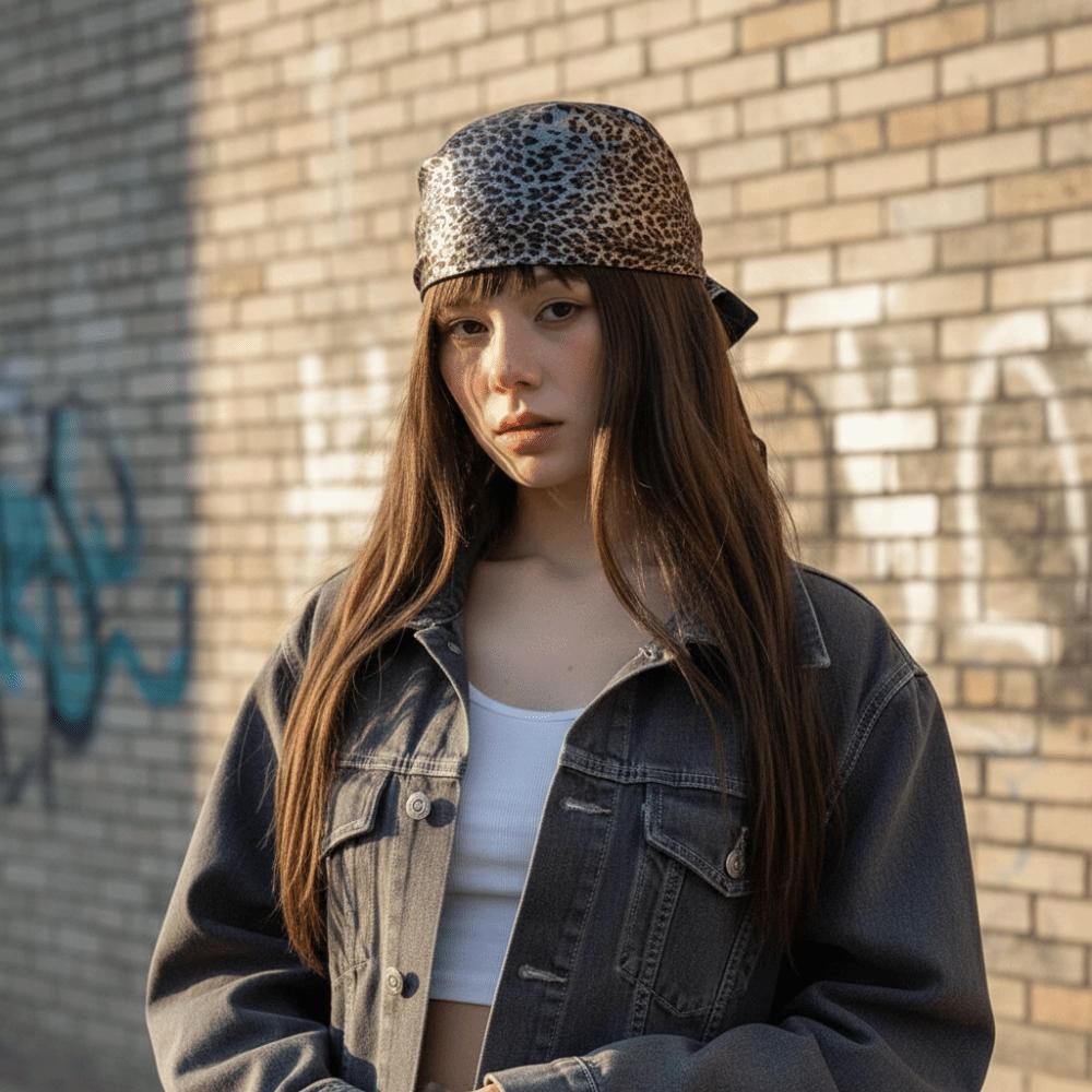 Spicy Girls Triangle Scarf Printed Punk Bandana Retro Hair Scarf  Beach