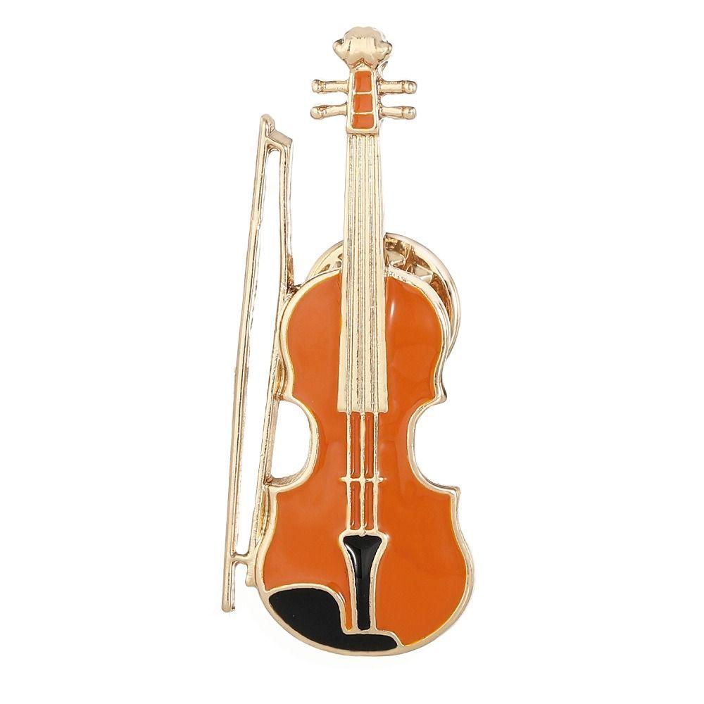 4Pcs Alloy Enamel Brooches Trumpet Clarinet Saxophone Violin Shaped Backpacks Decoration Lapel Pins Musical Instruments