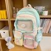 High value dopamine sweet contrasting color girl heart backpack college wind junior high school students multi-compartment backpack