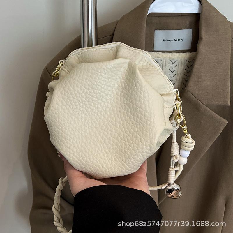 High-end Small Bag Women's 2025 Summer New Korean Version of the Western Pleated Hat Bag Fashionable Commuter Shoulder Crossbody Bag