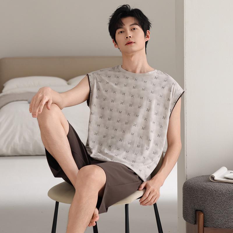 Pajamas Men's Summer Modal Sleeveless Vest Shorts Thin Casual Wear Relaxation Loungewear Set