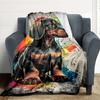 1PC Dachshund Art Print Blanket, Throw For Sofa, Bed, Travel, Camping, Livingroom, And Bed, Printing Blanket With Soft And Warm Fabric Yy250918172