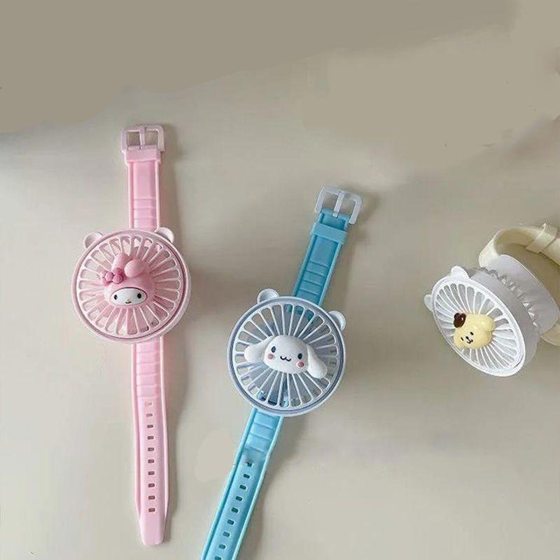 Sanrio Series Mini Fan Portable And Usb Charging Wristwatch Design For Kids And Adults
