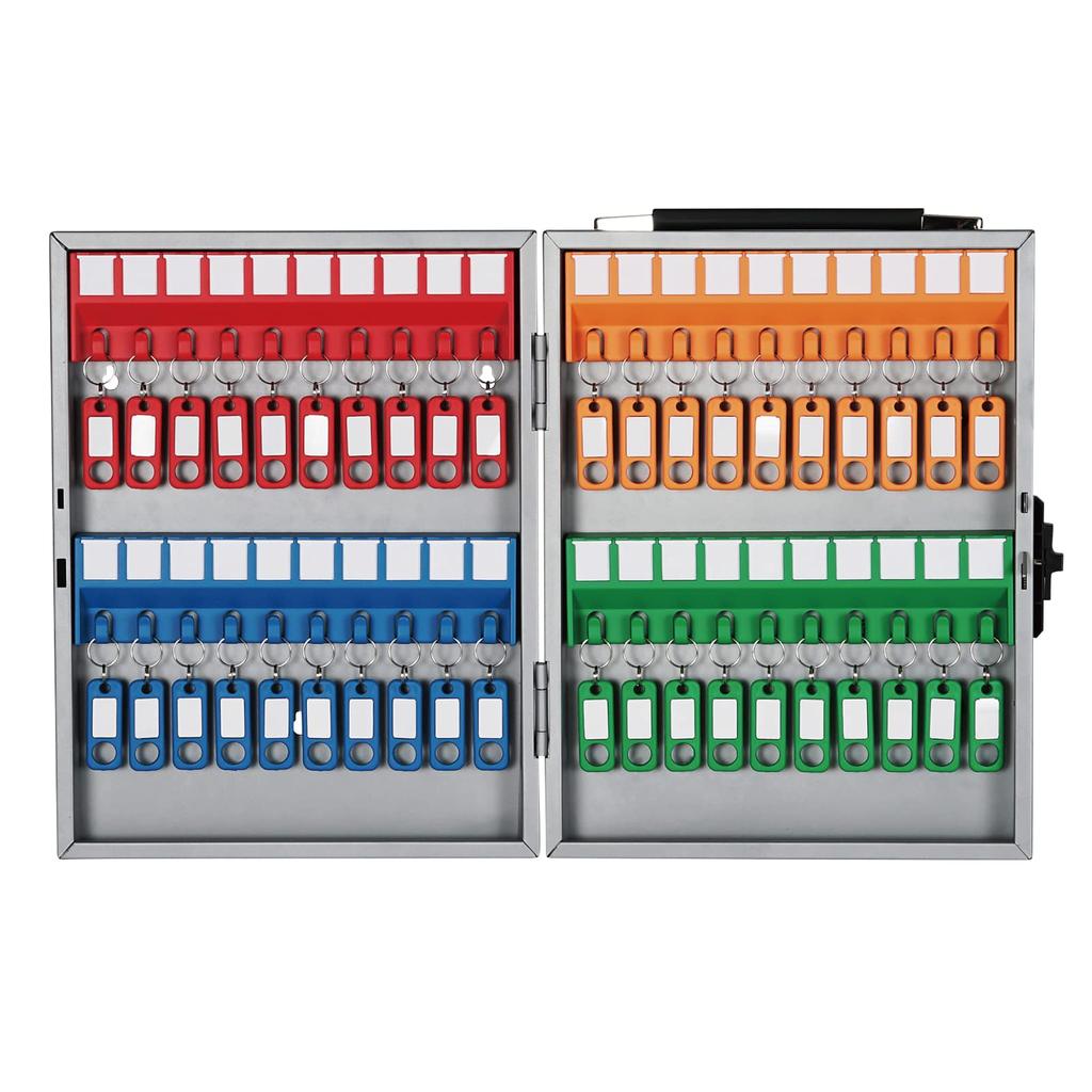 Carl Office Key Box, Holds 40 Keys, Wall-Mounted, Cylinder Lock, CKB-40-S