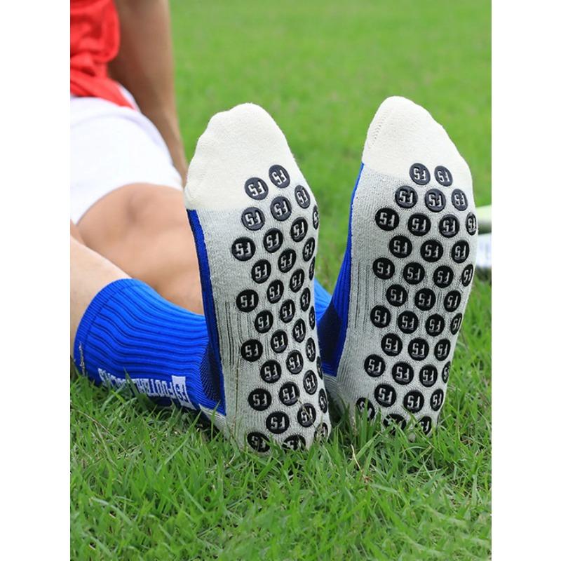 4 Pairs of Updated Mid Tube Glued Football Socks for Athletic Training and Competition Non Slip and Breathable Socks