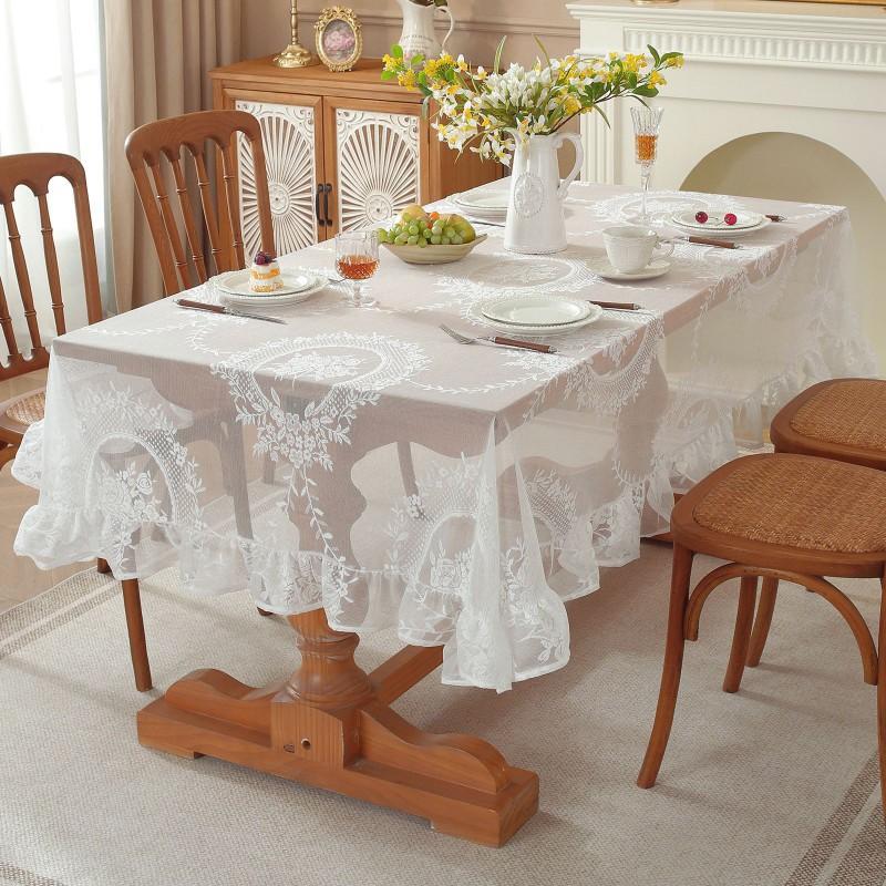 Lace Tablecloth Hollow Out Floral Table Cover Wedding Party Home Decor