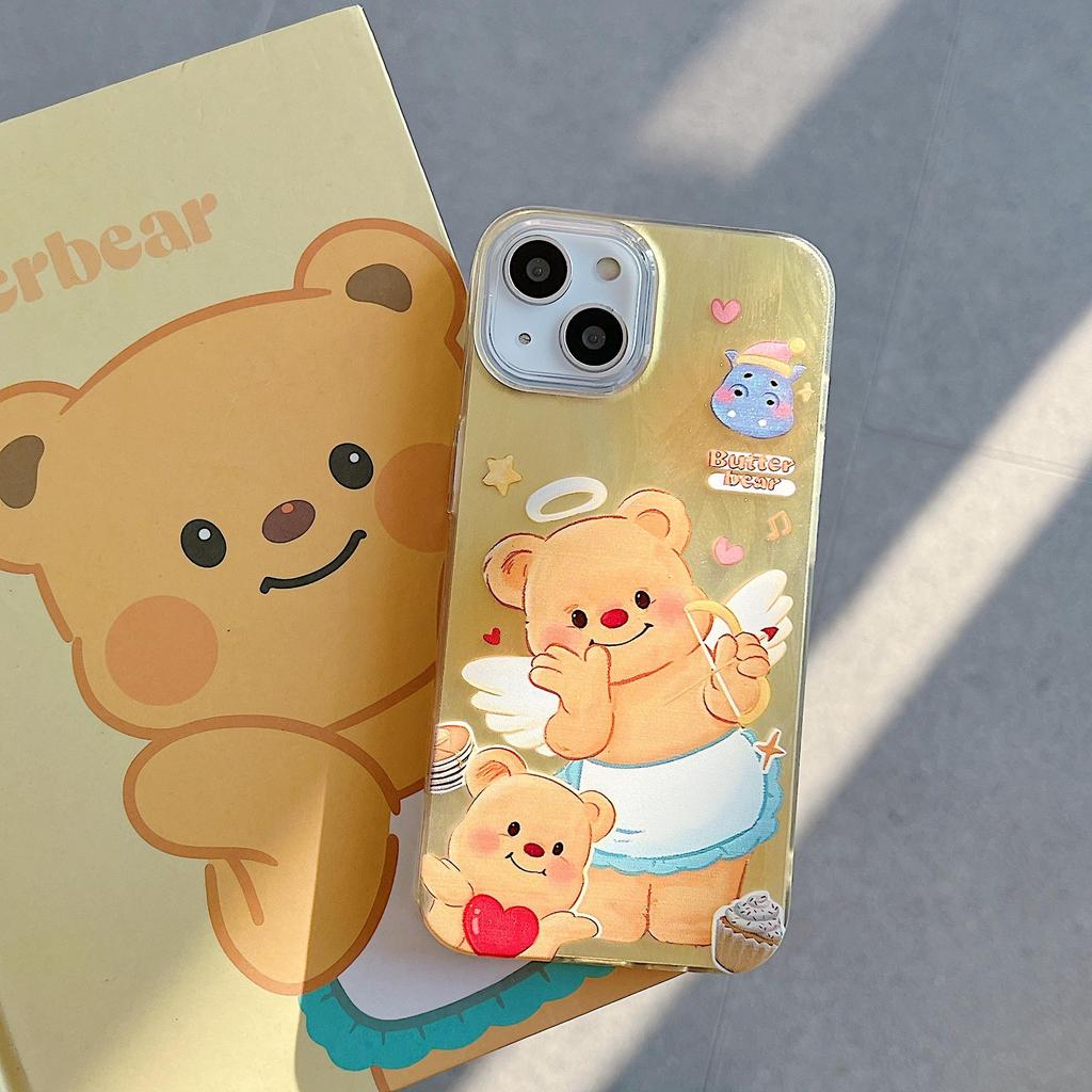 Laserové pouzdro Cupid Bear ze silikonu pro Xiaomi Redmi Note 12 11 Samsung A54 A24 A14 Oppo A78 A58 A38 Tecno Spark 10 30C Funda Malovaný kryt Měkký TPU nárazník