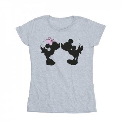 Womens/Ladies Mickey Minnie Kiss Silhouette Cotton T-Shirt