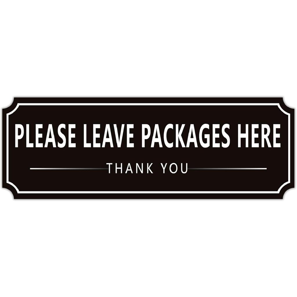 Please Leave Packages and Deliveries Here Sign Sticker, Self-Adhesive Waterproof Modern Deliveries Sign for Packages, Please Place Packages in Box