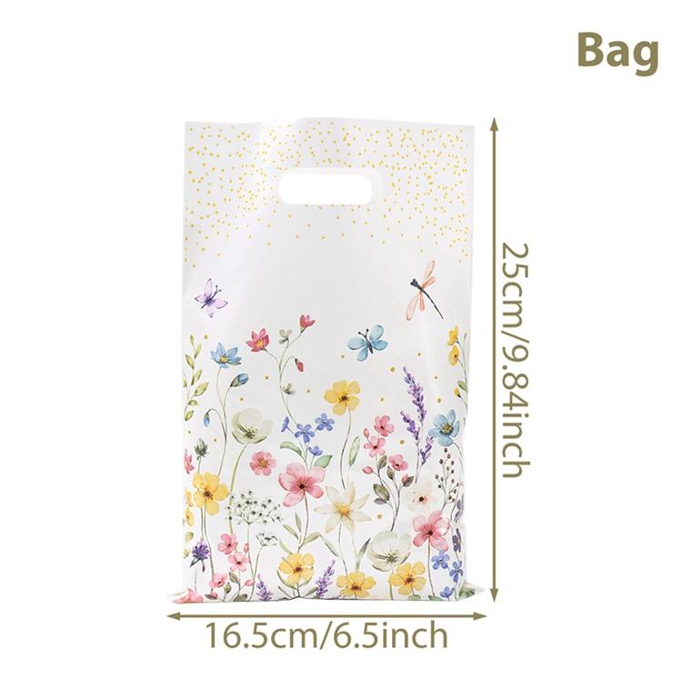 10pcs Wildflower Themed Handbag Candy Bags Spring Birthday Party Gift Packing Bag Birthday Baby Shower Girl Party Supplies