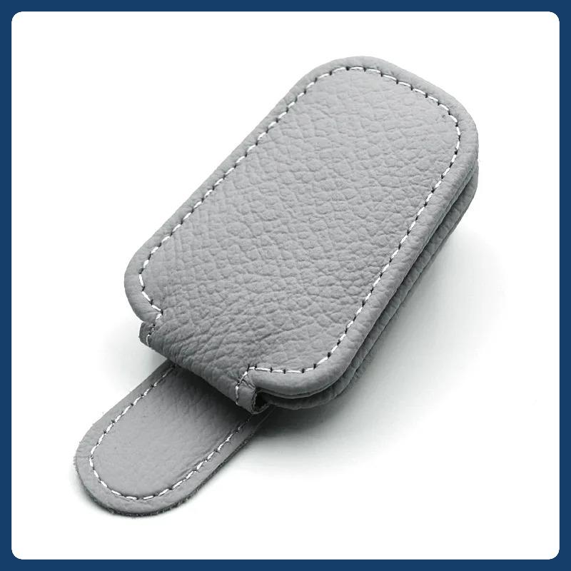 Universal Car Sunglasses Holder Car Magnetic Leather Clip Card Ticket Holder Auto Sun Visor Glasses Box Decoration Accessories