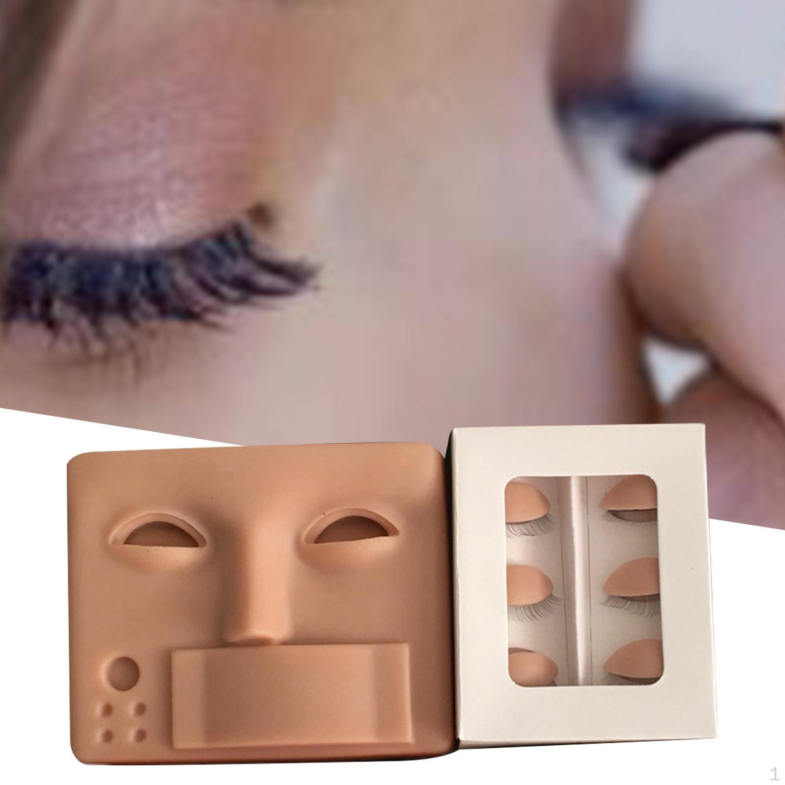 

Eyelid with Lashes Holder Eyelids Removable Head Model for Exercise Teaching Lash Practice Skincolor