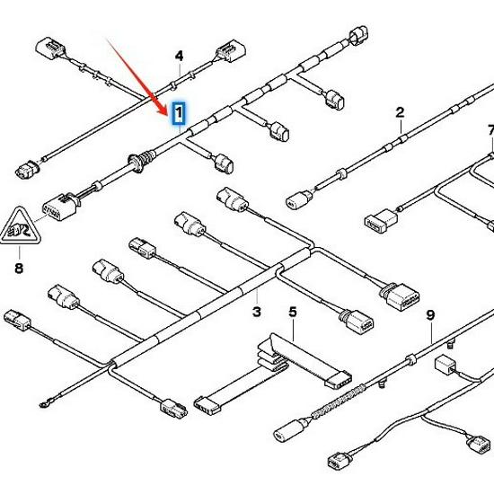 BMW X6 E71/E72 Front Bumper PDC Sensor Wiring Harness 61129244423