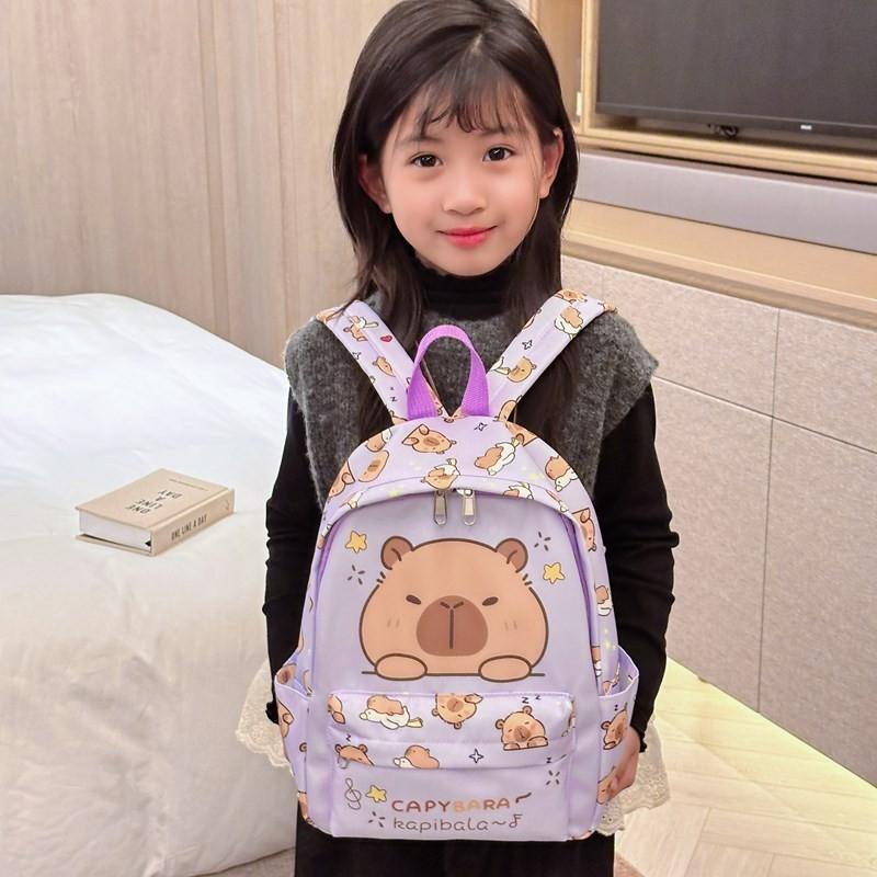 Durable Playful And Kids Cartoon Backpack With Soft Shoulder Straps For School Use