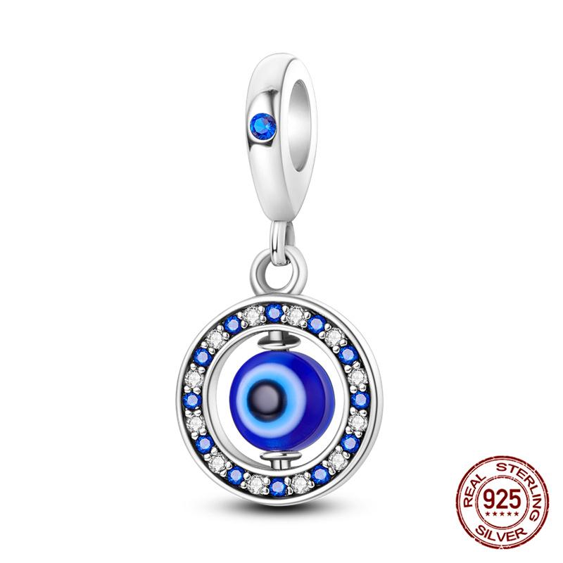 Original 100% Copper Blue Zircon Devil Eye Series Charms Fitoriginal Bracelet Diy Jewelry Making Women Gift