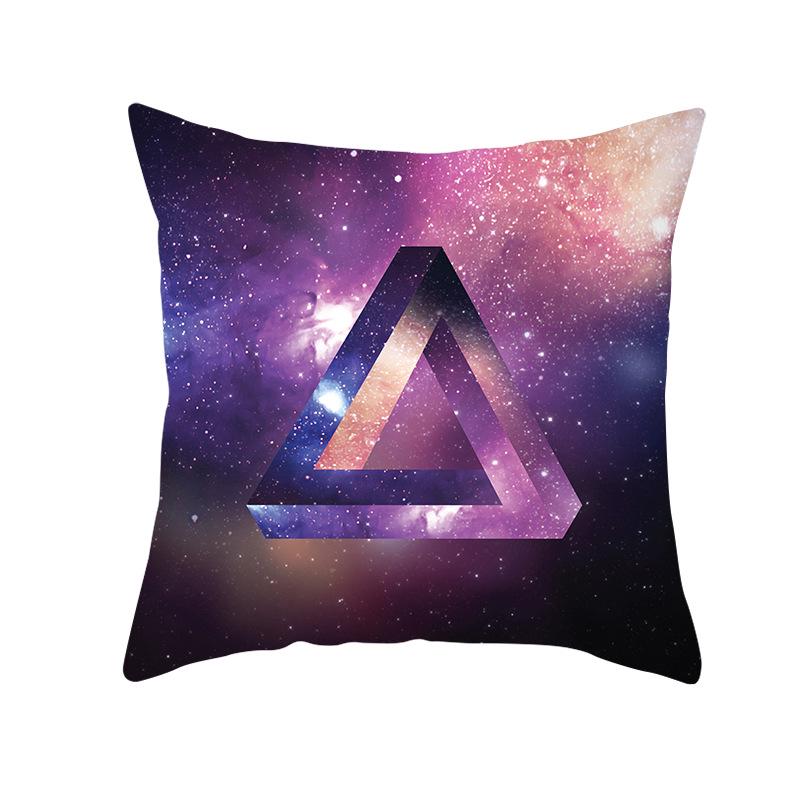 Home Decoration Geometric Space Printed Pillow Cover Colorful and Bright Sofa Cushion Cover