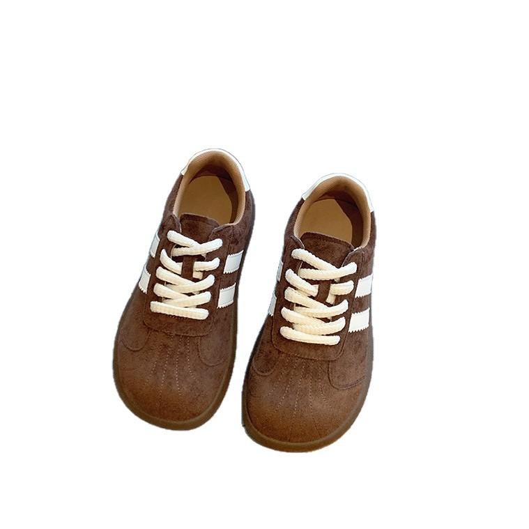 Ugly cute retro color matching platform German training shoes women's 2025 new comfortable and lightweight round head lace-up casual sports shoes