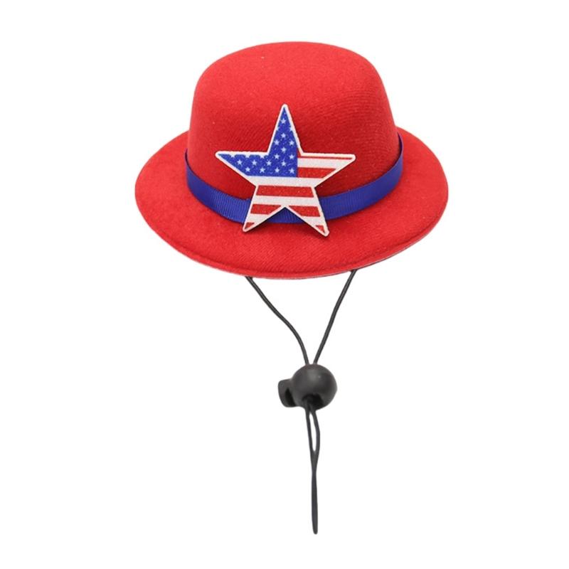 Carnivals Hat with Hair Clip for Independence Day Festival Small Top Hat Patriotic Holiday Party Hat for All Age and Pet