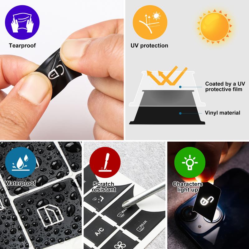 Button Repair Stickers For Ford Mondeo MK4 S Max 2006 To 2015 Silver Climate Control Decals For Ford Galaxy Fixing Ugly Keys