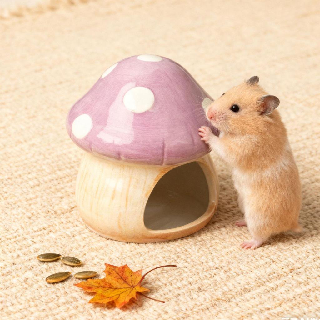 Ceramic Hamster House Cute Hamster Hide Bed Small Animal Hideout Hideaway House for Hedgehog Dwarf Hamster Gerbils Accessories