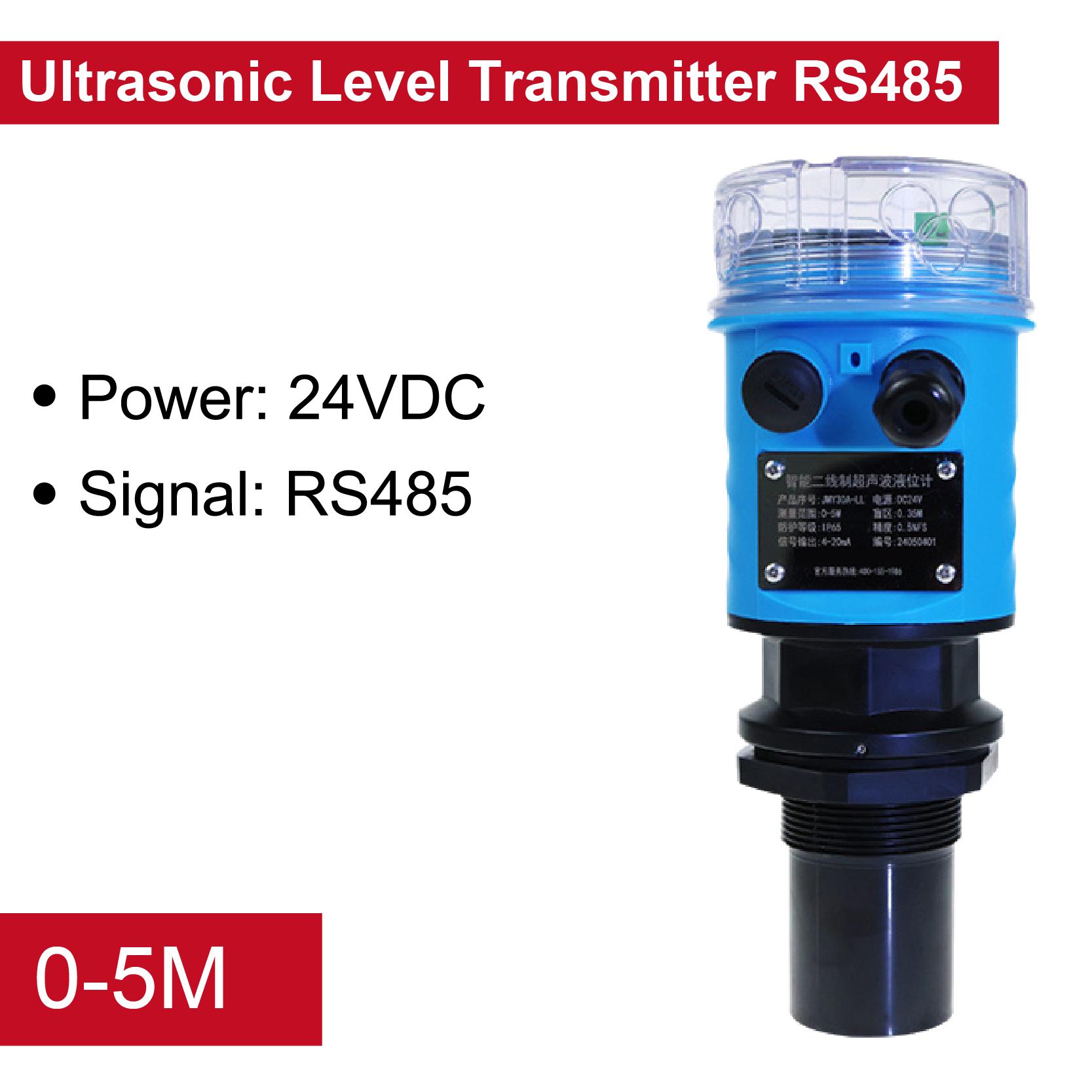 

Ultrasonic Water Level Sensor RS485 Liquid Level Meter 0-10m Tank Wastewater Level Gauge Digital Display Sensor 0-5m-RS485