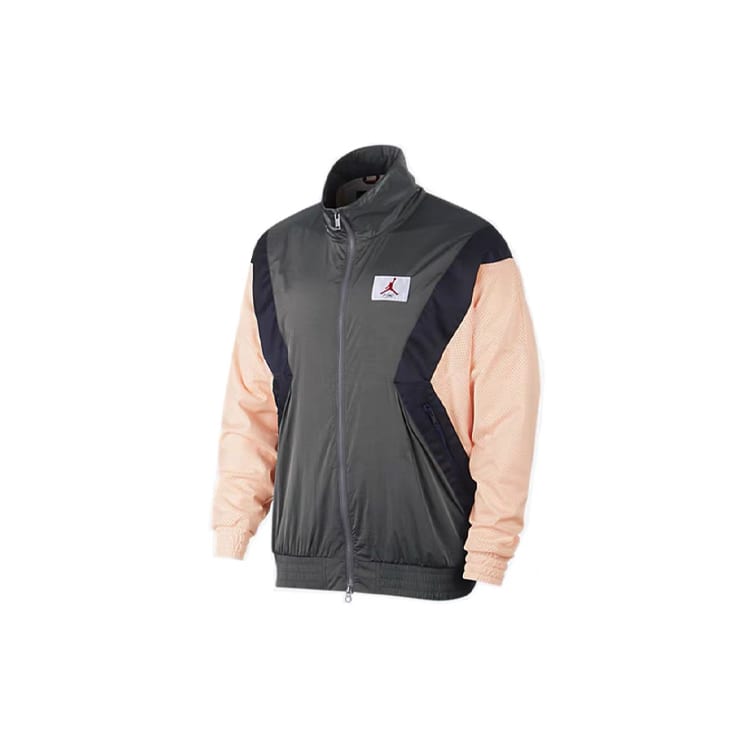 Jordan Flight Jackets Men's Gray Pink Stand Collar Moderate AO0556-272