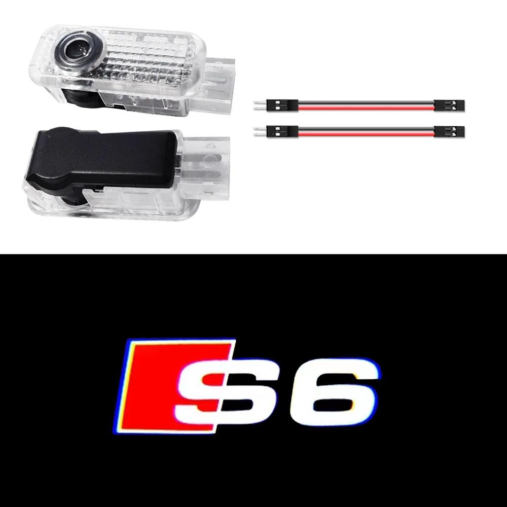 For Audi E B82Pcs Led Car Door Logo Light HD Laser Welcome Projector Lamps For Audi Q3 Q5 Q7 S3 S4 S5 S6 A4 A5 A6 B6 B7 B8 C5 C6 C7 A7 A8 TT