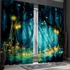 2pcs Classic Gothic Magic Forest Polyester Curtains   Fantasy Themed Decorative Drapes for Living Room and Bedroom