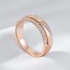 Luxury Shiny Natural Zircon Bridal Wedding Rings  Rose Gold  Color Mix Design Daily Fine Ethnic Jewelry For Women