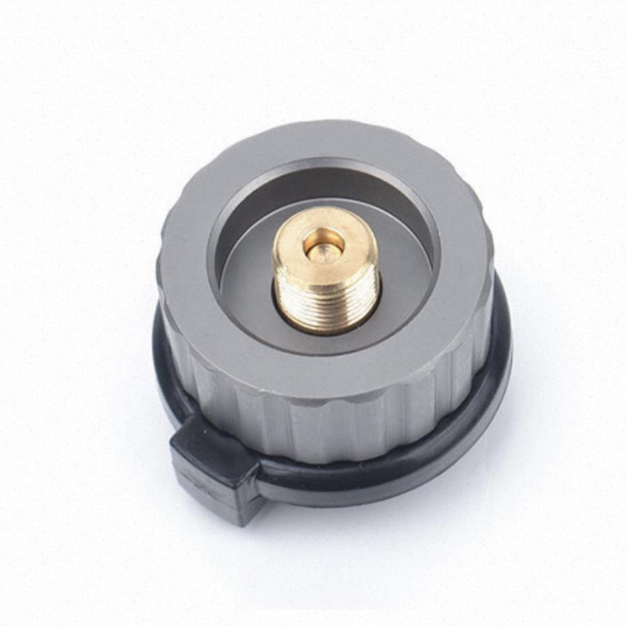Portable Self-Locking Gas Tank Adapter with Anti-Roll Bracket for Camping Stoves