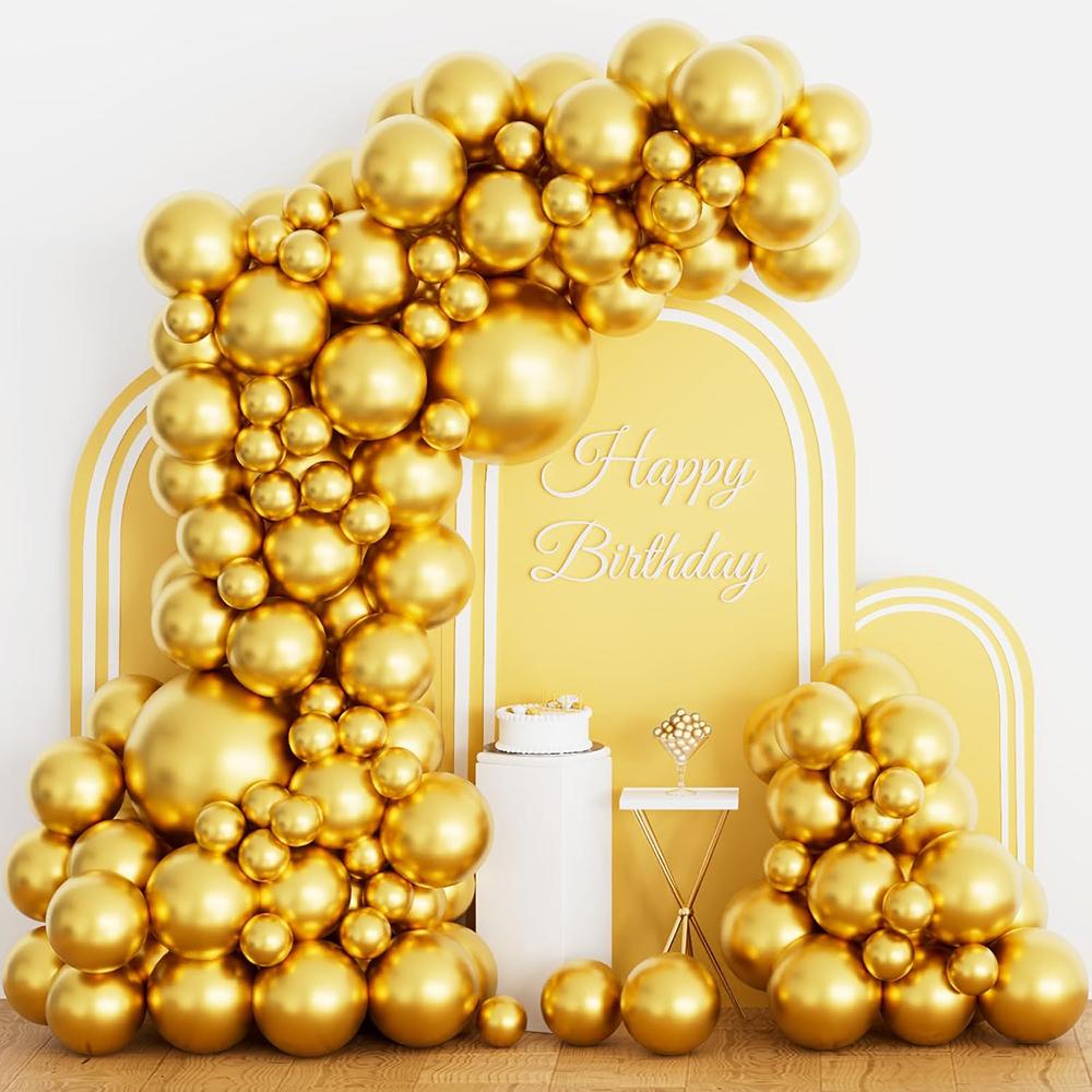 Metall Gold Luftballons Girlande Bogen Gold Luftballon Set Hochzeit Jubiläum Brautparty Babyparty Haus Geburtstagsparty Dekoration