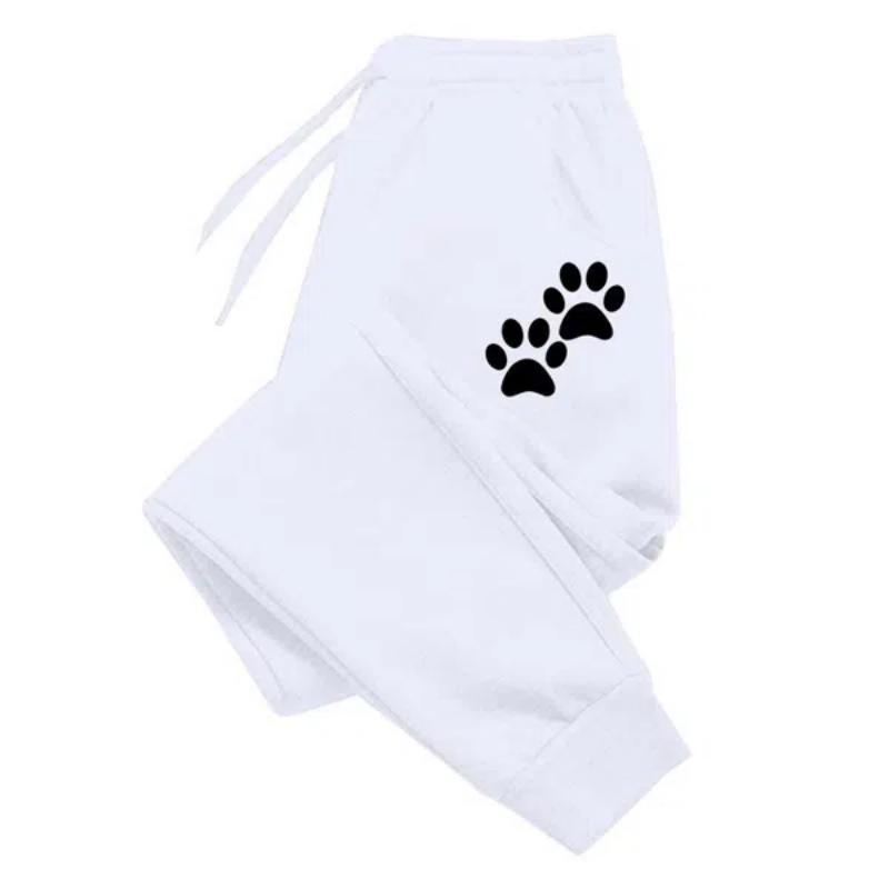 

Спортивные брюки с милым принтом кошачьей лапки, женские спортивные брюки из хлопка, длинные брюки, повседневные спортивные брюки для фитнеса, весна, осень, зима, женские спортивные брюки XS белый