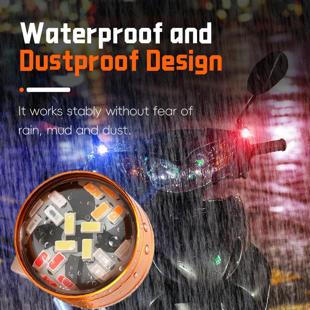 2PCS Motorcycle LED Strobe Light Super Bright Spotlight Headlight RGB Color Warning Turn Signal Auxiliary Motorcycle Accessories