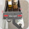 Wall-Mounted Kitchen Storage Rack, Punch-Free, Gun Gray, Knife Holder & Multi-Functional Seasoning Organizer.