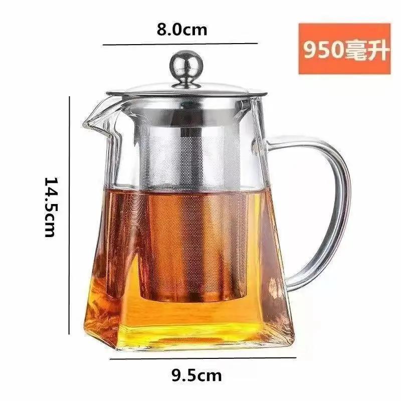 Teapot Glass Household Teapot Stainless Steel Filter Tea Divider Tool Kungfu Tea Set Tianyuan Place Teapot High Borosilicate