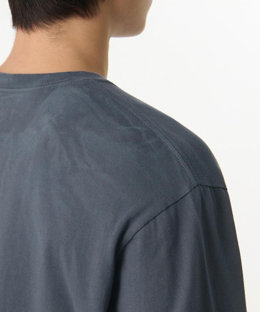 MUSINSA STANDARD Bleach Relaxed Rib Cuff Long Sleeve T-Shirt [Dark Blue]