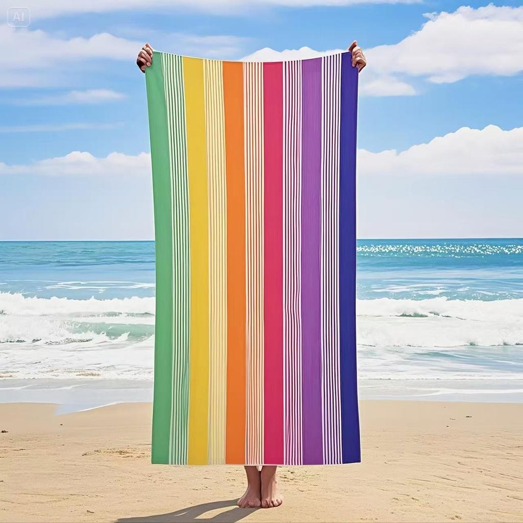 Neon Flower Peace Sign Love BFF Polyester Beach Towel Quick Dry Sand Free Bath Towel for Summer Pool Travel BFF Gift