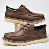 Fashion Cowhide Men Business Dress Shoes Fashion Genuine Leather Outdoor Office Shoes British Casual Lace Up Flat Designer Leather Shoes