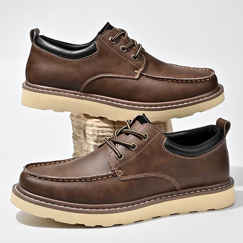Fashion Cowhide Men Business Dress Shoes Fashion Genuine Leather Outdoor Office Shoes British Casual Lace Up Flat Designer Leather Shoes
