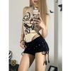 Shorts Women Skinny Creativity Lace-up Popular Streetwear Daily Personality Students Holiday Fashion Sexy American Retro Leisure