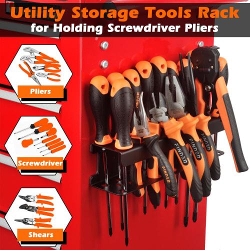 ULIBERMAGNET Magnetic Screwdriver Rack, Heavy Duty Magnetic Tool Holder, Pliers Organizer Rack for Screwdrivers, Pliers, Scissors, Magnetic Mount Tool