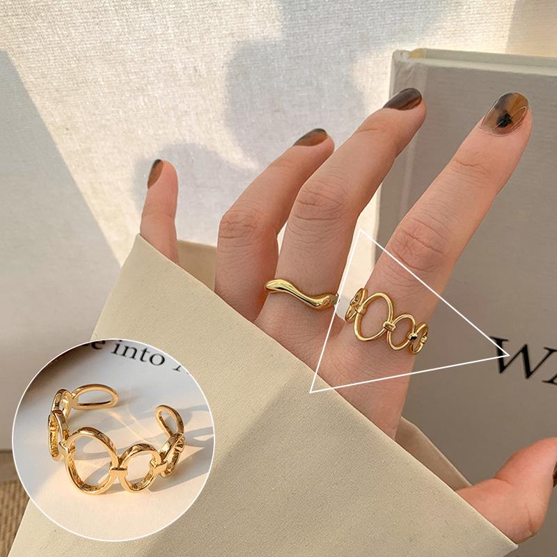 S925 Silber Geometrischer Crossover-Ring - Damen Minimalistisches Offenes Design, Schlichter Mode Ins Stil Zeigefingerring