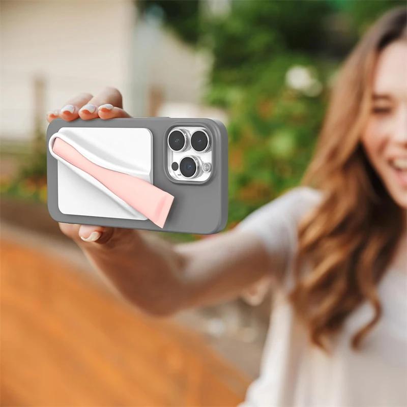 Lip Gloss Lipstick Lip Holder Soft Silicone Strong Adhesive Stand for IPhone 15 14 16 Pro Max Samsung S24 S25 Universal Bracket