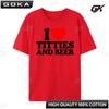 Amo le Tette e la Birra Ado Tette e Birra Maglietta Stampata Uomo Regali per Uomo T-shirt Stile Coreano Normale