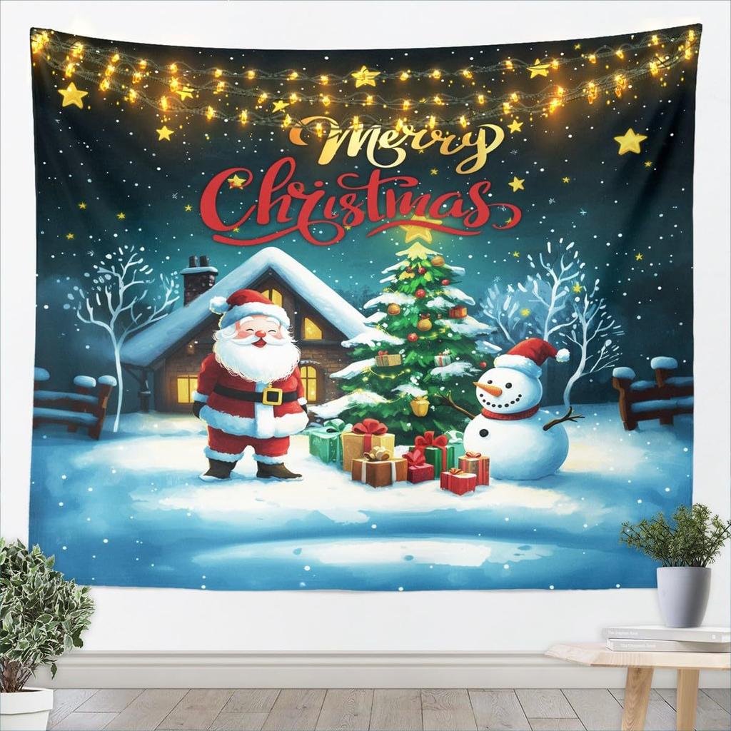 Christmas Tree Winter Santa Claus Wall Hanging Tapestry Christmas Wall Hanging Tree Wall Hanging Gorgeous Christmas Tree Fireplace Gifts