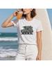 Surfing Enthusiast Gift Tee Tops Set Off With A Surfboard Funny Printed T-Shirt Summer Leisure By The Seaside Unisex Wounisex Tshirt