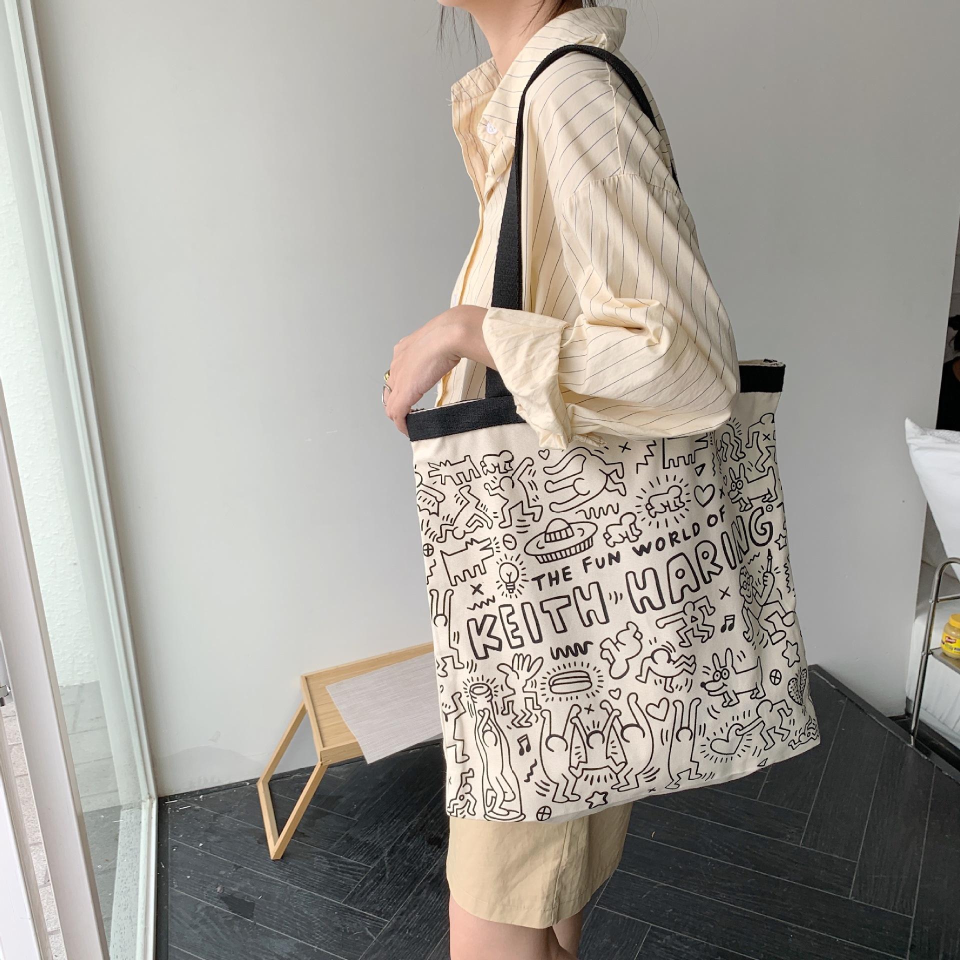 Женская сумка на одно плечо с персонализированной печатью для хранения холста OneSize — фото 17