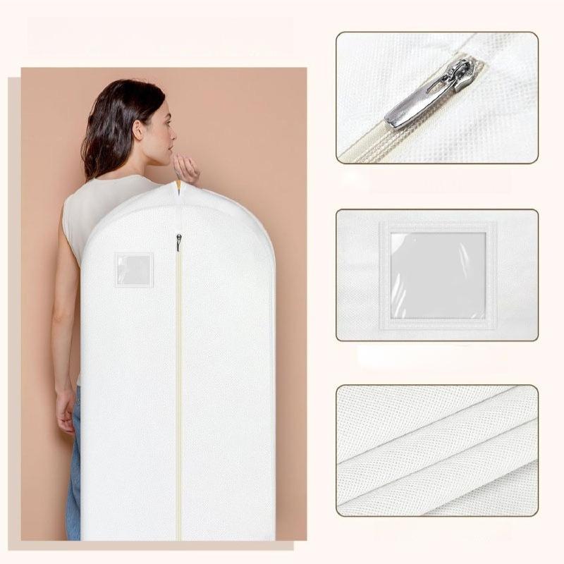 1pcs Non-Woven Wedding Dress Suit Garment Bag Dustproof Moisture-Proof Storage Bag with Handle for Gown Dress Cover