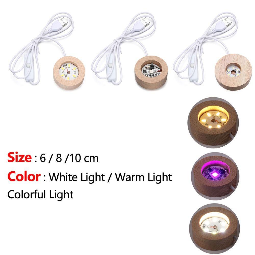 Round with Remote Control Resin Art Home Decoration LED Light Dispaly Base Night Lamp Base Crystal Ball Holder